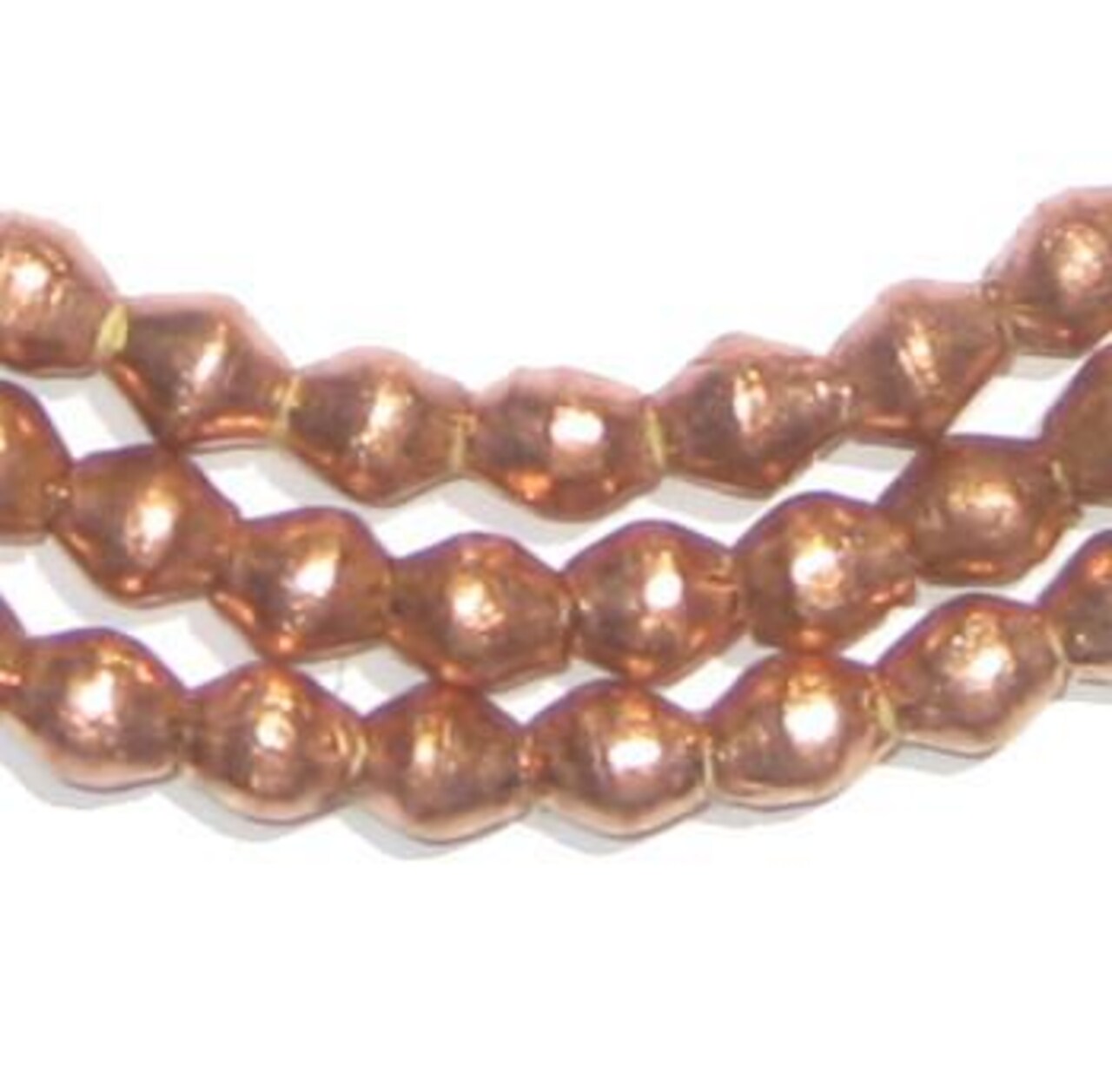 Copper Bicone Beads - Full Strand of Ethiopian Metal Beads - The Bead Chest (6 x 5mm, Copper)